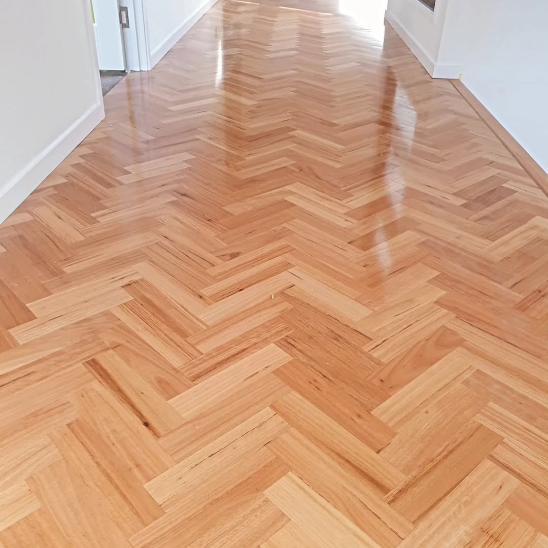 Solid Blackbutt herringbone parquetry flooring