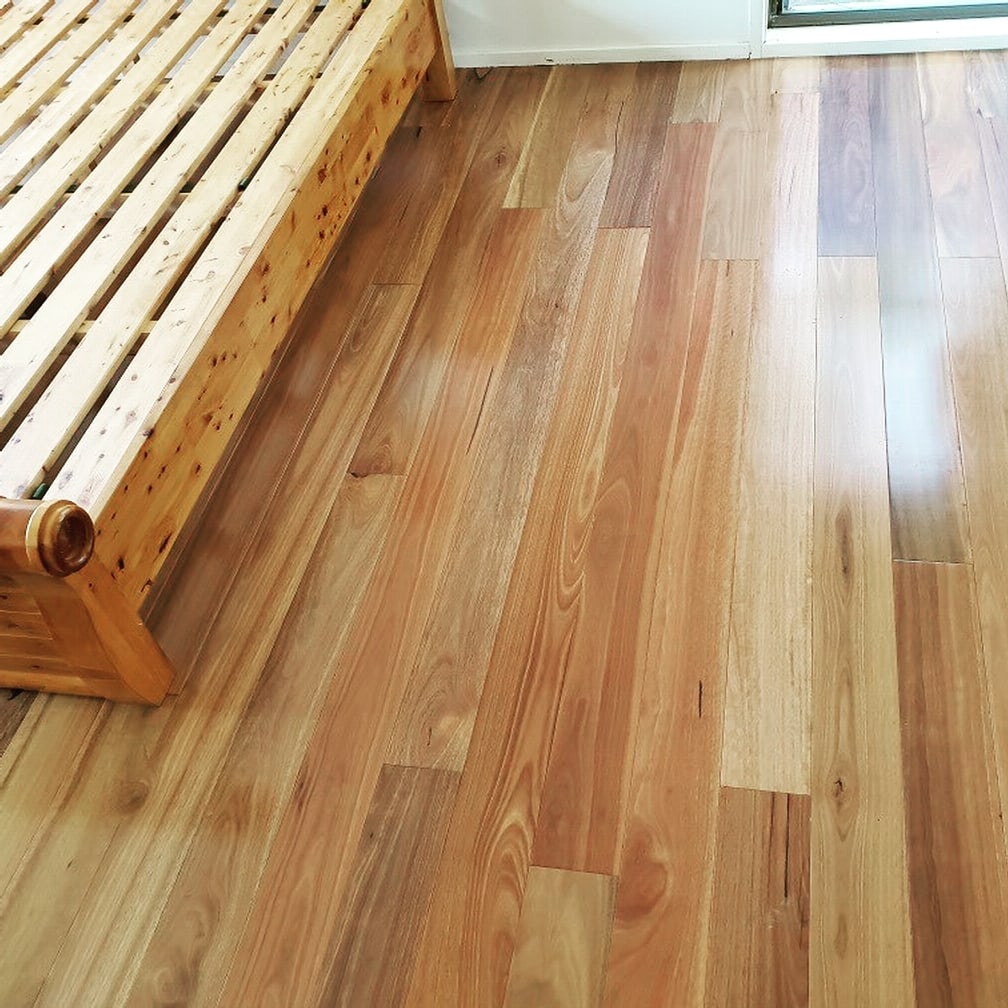 Prefinished Spotted Gum solid timber installation