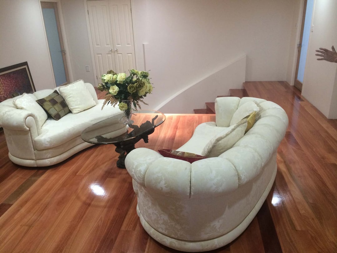 Finished timber floors and stairs in a Brisbane home