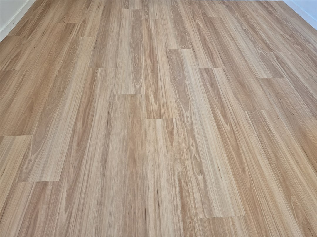 Close view of the blackbutt-look vinyl grain, Brisbane