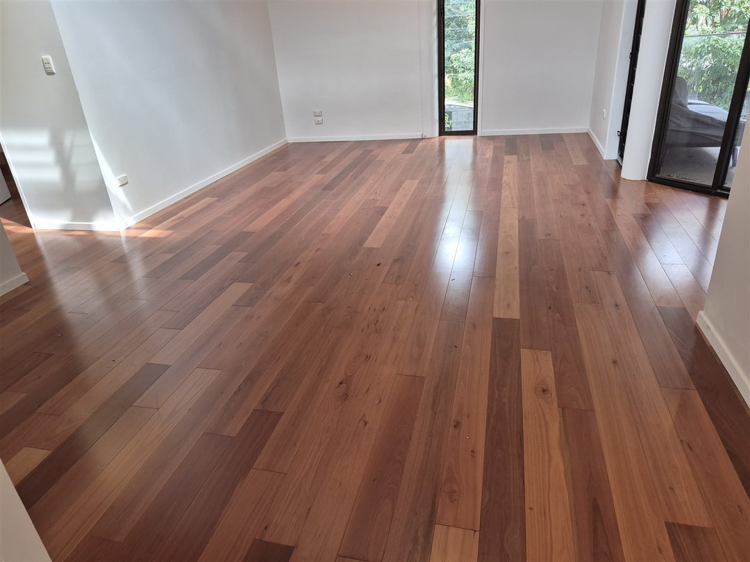 Blue gum boards with natural light from the door, Brisbane