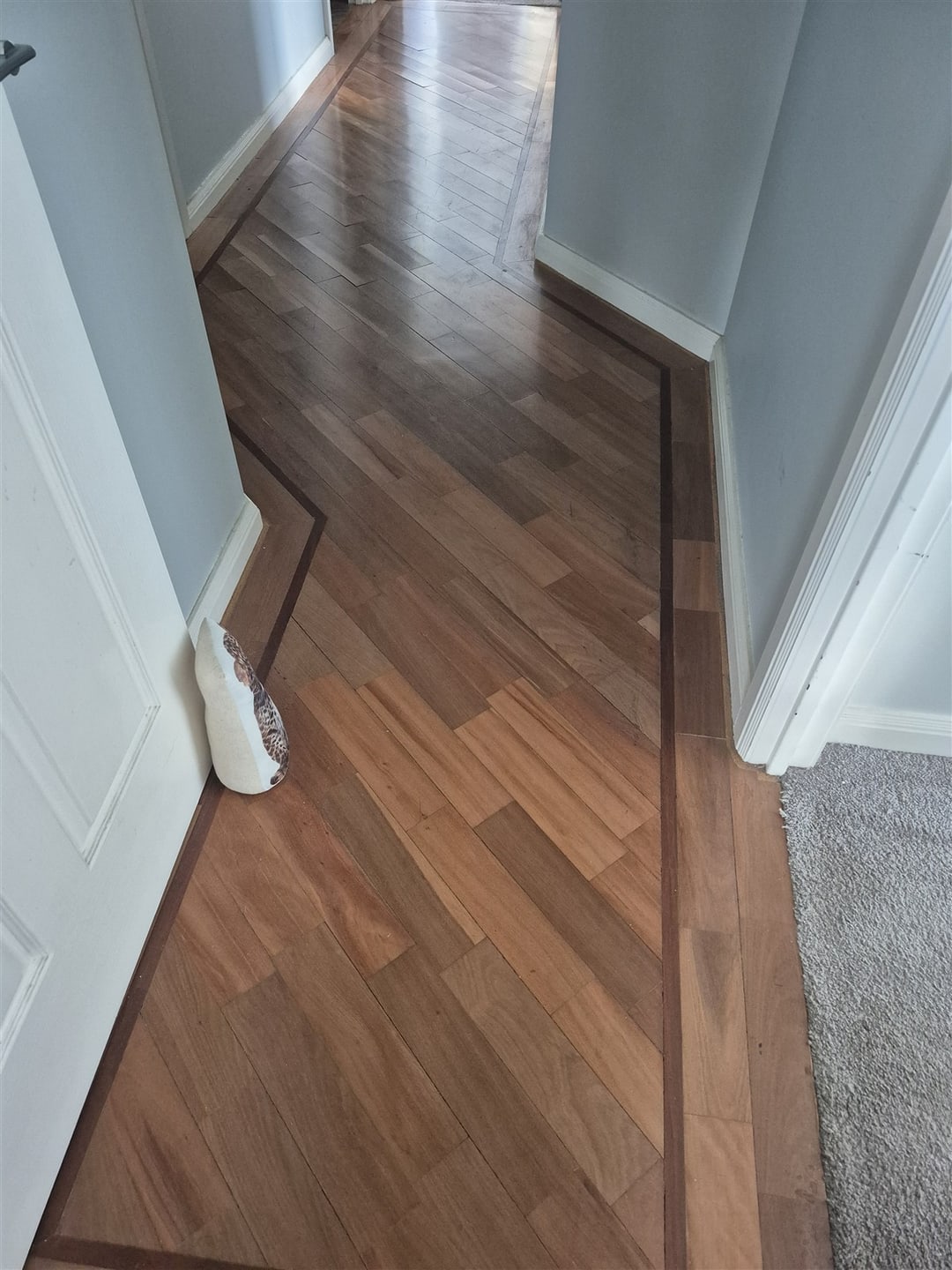 Brush box hallway with contrasting border, Brisbane