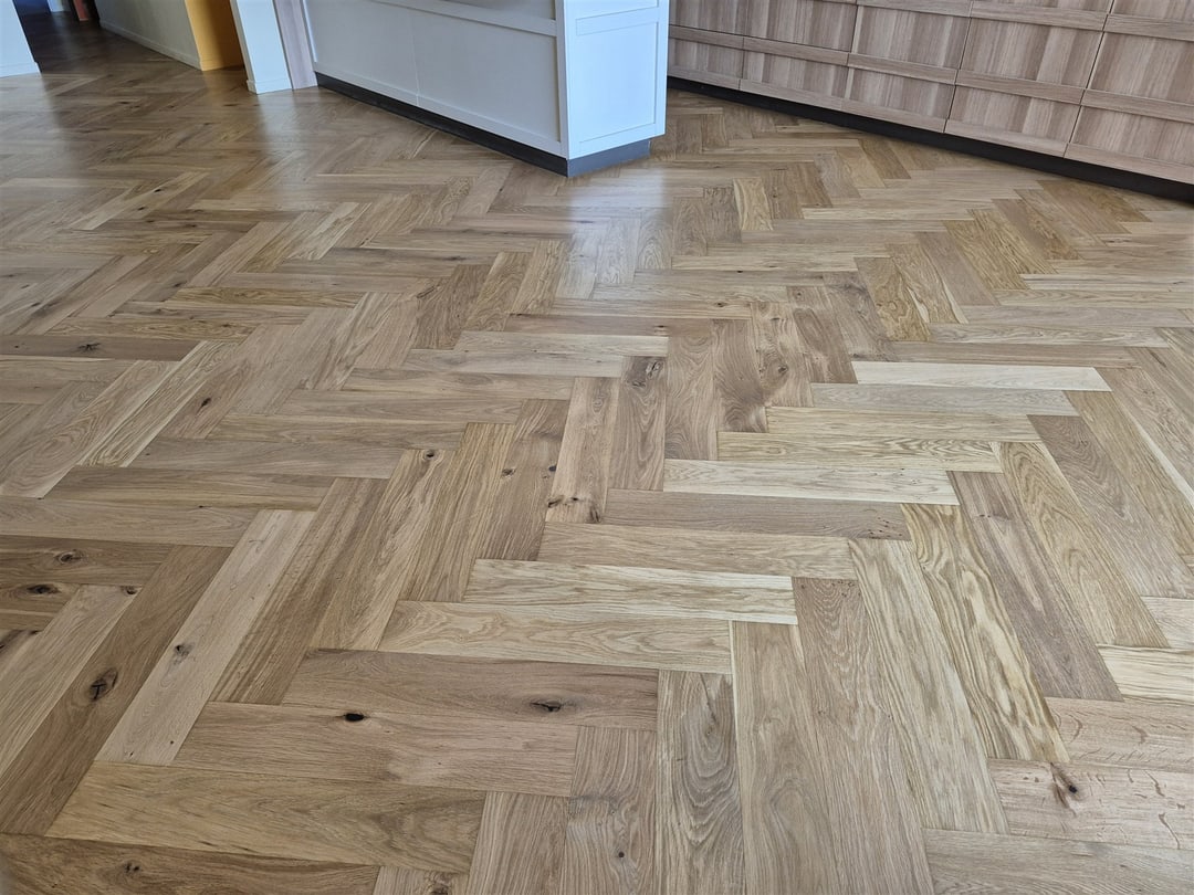 Herringbone pattern in front of the kitchen, Brisbane