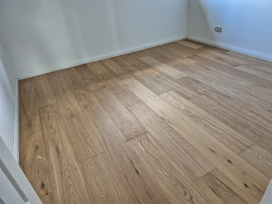 Room corner finished in engineered oak, Brisbane