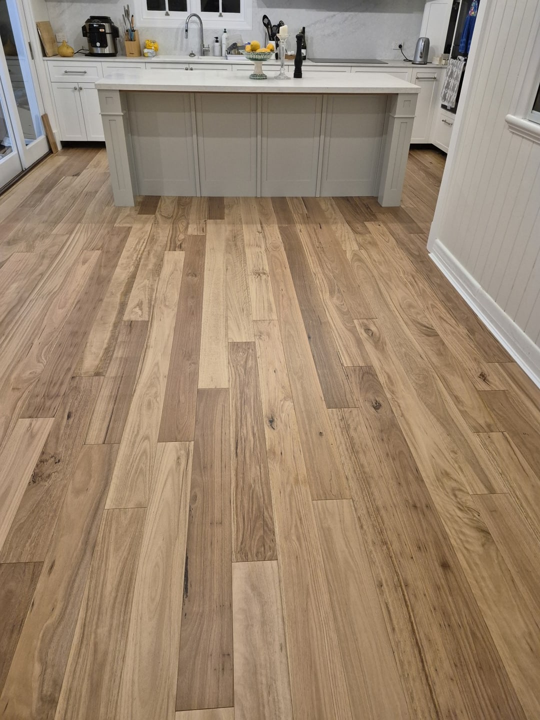 Boards running straight toward the kitchen island, Sandgate, Brisbane