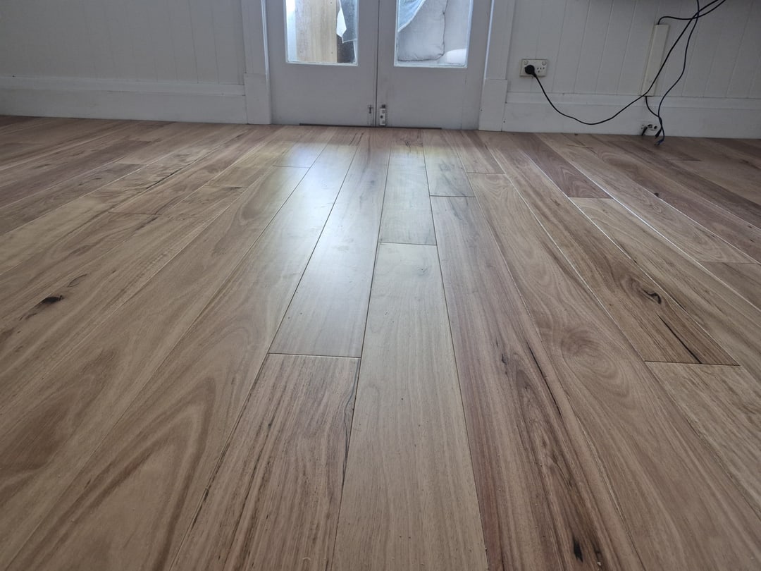 Blackbutt floor in front of the French doors, Sandgate, Brisbane