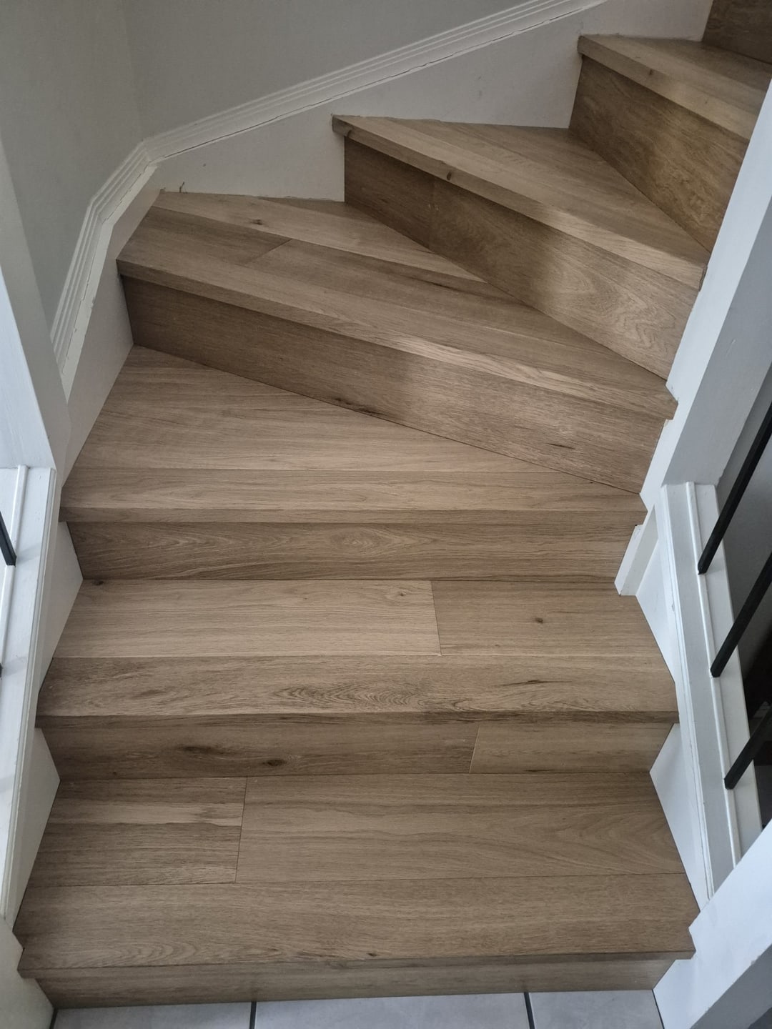 Winder steps in engineered oak, Brisbane